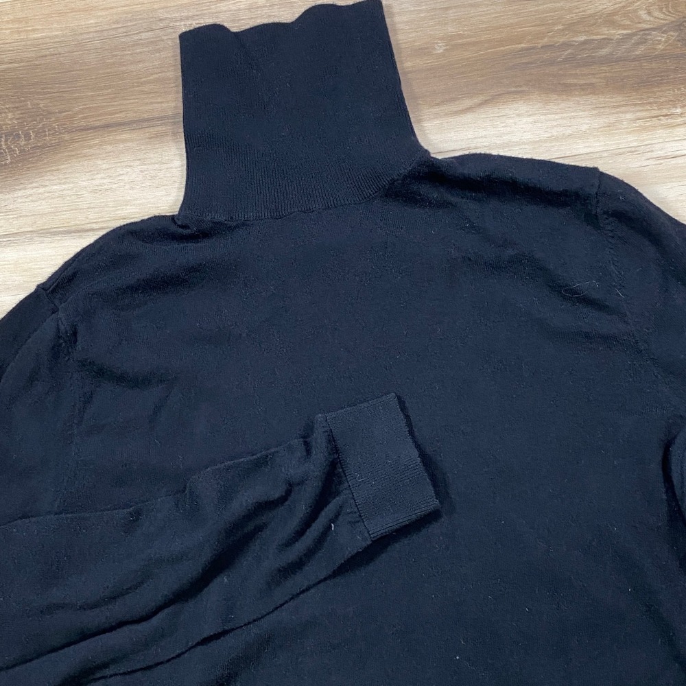 Topman Turtleneck Sweater Mens Small 100% Cotton Slim Fit Black Classic